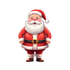 Obraz premium Santa Claus on transparent background, Christmas, holiday decoration material, vector illustration