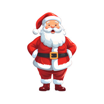 Santa Claus on transparent background, Christmas, holiday decoration material, vector illustration