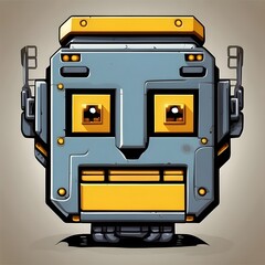 Yellow-Eyed Robot Pixel Generative AI