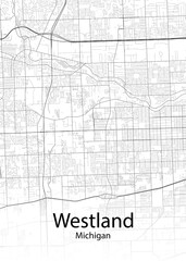 Westland Michigan minimalist map