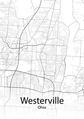 Westerville Ohio minimalist map
