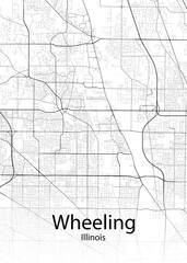 Wheeling Illinois minimalist map