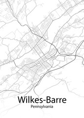 Wilkes-Barre Pennsylvania minimalist map