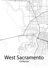 West Sacramento California minimalist map