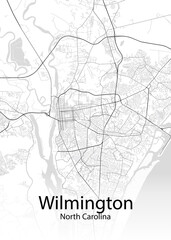 Wilmington North Carolina minimalist map