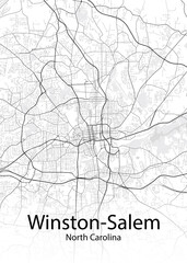 Winston-Salem North Carolina minimalist map