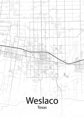 Fototapeta na wymiar Weslaco Texas minimalist map