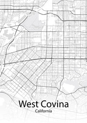 West Covina California minimalist map