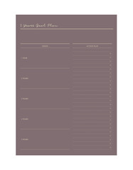 5 years Goal planner (Beach)