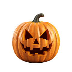 Halloween scary pumpkin on transparent background, halloween, holiday decoration material, vector illustration