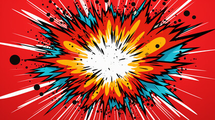 Explosion boom graphic design comic for wording text style sticker on red background