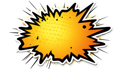 Comic wording style boom sticker graphic yellow on transparent background, PNG