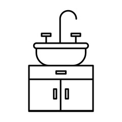 Sink unit icon. Line, icon,Washbasin symbol, logo illustration. flat design on white background..eps