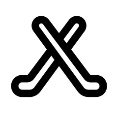 hockey sticks line icon