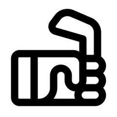glove stick line icon