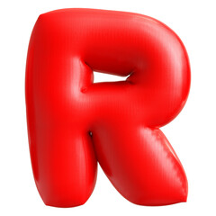 Balloon Letter R Font Red 3D Render