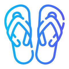 flip flops Line Gradient Icon
