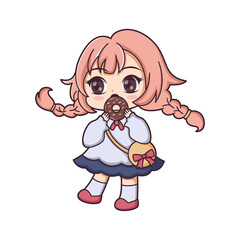 Chibi Anime Character Design Illustration