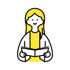 書類を持ち、プレゼンテーションする女性・バリエーション.