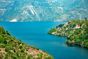 Fototapeta premium Old tehri road lake Gajana,Chamba,Uttrakhand,India