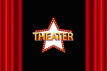 Theatre sign with lights vector