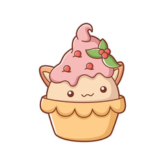 Cute Ice Cream Character Design Illustration