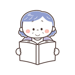 本を読む女性　シニア