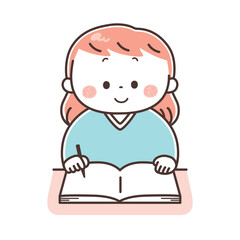 勉強する女性
