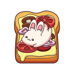 Cute Bread Character Design Illustration