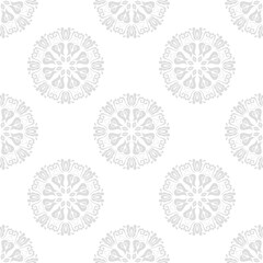 Classic seamless pattern. Damask orient light silver ornament. Classic vintage background. Orient pattern for fabric, wallpapers and packaging