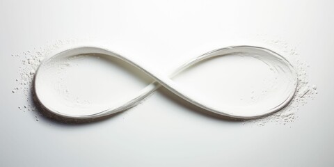 Infinity Symbol of Crisp Powder Substance Isolated on White Background