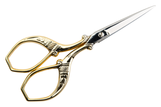 Scissors. Embroidery scissors, stainless steel sharp stork. Scissors for sewing crafting, art work, threading, needlework. DIY tools dressmaker small shears. Professional craft accessory or instrument