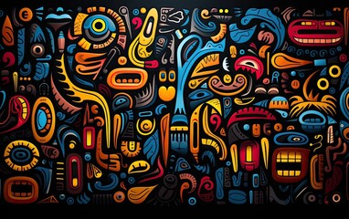 Abstract background with a monster patterns.