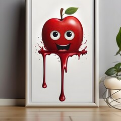 Red Apple with Bite Mark - Funny and Creative Design Generative AI
