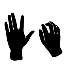 vector illustration. Set of two hands. Sticker template.