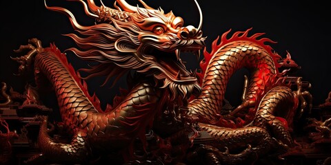 Fototapeta premium Stunning Dragon Year background commemorating the vibrant traditions and symbolism of the Chinese zodiac