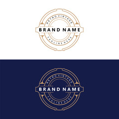 Decorative Typography Vintage Line Design, Vector Illustration Old Luxury Elegant Retro Style Ribbon Ornament