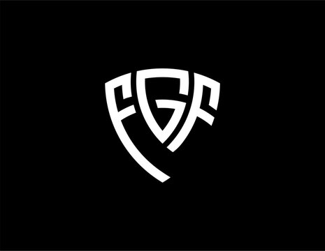 FGF creative letter shield logo design vector icon illustration