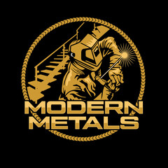 welding illustration logo design vector