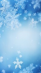 Winter background snowflakes frame art with space for text, background image, AI generated