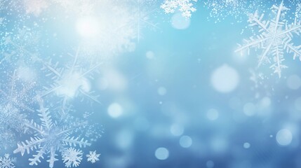 Fototapeta na wymiar Winter background snowflakes frame art with space for text, background image, AI generated