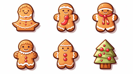 Christmas stickers on transparent background, Christmas, holiday decoration material, vector illustration