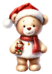 Joyful Christmas Teddy Bear with Gift