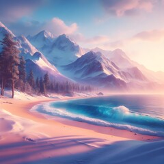 Obraz premium sunrise over the mountains