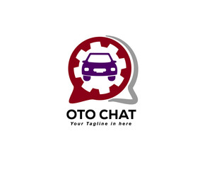 auto car service chat information logo design template illustration inspiration
