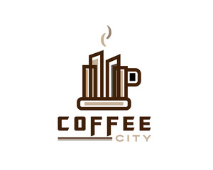 hot mug city town hotel logo icon symbol design template illustration inspiration