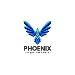 Vector Logo Illustration Phoenix Gradient Colorful Style