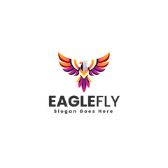 Vector Logo Illustration Eagle Gradient Colorful Style