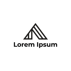 modern letter A monogram line logo design