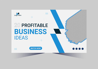 social media web cover banner and youtube thumbnail template design